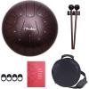 Ohuhu 10 Inch Steel Tongue Drum 11 Notes D Major for Kids and Adults with Rubber Mallets, Finger Picks and Padded Travel Bag