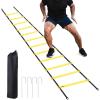 Ohuhu Agility Ladder Speed Training Set 12 Rung 20ft Exercise Ladders with Ground Stakes for Soccer Football Boxing Footwork Sports Fitness Training Ladder with Carry Bag(Yellow)