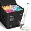 Ohuhu Alcohol Markers Double Tipped Art Marker Set for Artists Adults Coloring Sketch Illustration – Chisel & Fine Dual Tips – 100 Colors – Oahu Series of Ohuhu Markers – Refillable Ink