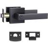 Ohuhu Black Door Handle, 6 Pack Door Knobs Interior Matte Heavy Duty Privacy Door Lever with Lock – Square Modern Passage Locking Set Contemporary Reversible Keyless for Bedroom Bathroom Satin Zinc(Black)