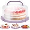 Ohuhu Cake Holder, BPA-Free Cake Carrier with Lid and Handle Cake Transport Container Portable Cake Keeper Two Sided Base for Pies Cookies Nuts Fruit etc – Suitable for 10 inch Cake Perfect Gifts(Purple)