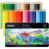 Ohuhu Colored Pencils: 72 Oil-based Drawing Pencils for Coloring Portrait Sketching Landscape, Durable Soft Core, Professional 72 Pack for Artist, Adult & Beginners, Halawa Series
