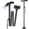 Ohuhu Folding Cane with LED Light- Foldable Walking Cane for Men, Women, Adjustable Walking Stick with Carrying Bag for Fathers Mothers Gift