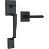 Ohuhu Front Door Lock Set, Heavy Duty Upgraded Front Door Handle Black Locksets with Deadbolt – Entry Exterior Door Handle Sets Single Cylinder Reversible Lever Matte Finish Zinc Alloy Modern Style(front door handle)