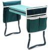 Ohuhu Garden Stool Garden Kneeler and Seat, Foldable Gardening Bench Heavy Duty with Thicker Wider Kneeling Pad 2 Large Tool Pouches Gifts for Fathers Day Men Gardener Parents Elders Friends(Green)