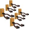 Ohuhu Guitar Wall Mount Hanger: 6-Pack Rotatable Hardwood Guitar Hangers with Screws-Adjustable Stopper for Ukulele Bass Banjo Mandolin-Wood(6 Pack)