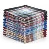 Ohuhu Handkerchiefs for Men, 12PCS 100% Cotton Classic Pocket Squares Set, Gift(Blue&brown&gray)