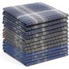 Ohuhu Handkerchiefs for Men, 12PCS 100% Cotton Classic Pocket Squares Set, Gift(Light Plaid – 3 Colors)