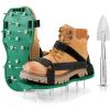 Ohuhu Lawn Aerator Shoes with Hook & Loop Straps, All New Unique Design Free-Installation Heavy Duty Spiked Aerating Sandals, One-Size-Fits-All for Yard Patio Lawn Garden(green&black)