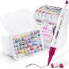 Ohuhu Markers: 48-Color Double Tipped Brush & Chisel Alcohol Markers for Adults Coloring Illustration, Alcohol-based Art Marker Set with Unique Designed Grip, Great Value Pack for Beginners(Landscape & Illustration)
