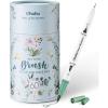 Ohuhu Markers for Adult Coloring Books No Bleeding 60 Colors Coloring Markers Water-based Dual Tips Fineliner & Brush Drawing Pens Art Pens for Kids Adults Sketch Journal – Maui – White(White Pen)