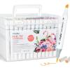 Ohuhu Markers for Adult Coloring Books No Bleeding 60 Colors Water-based Dual Tips Brush & Chisel Coloring Markers for Kids Adults Beginners Drawing Pens for Journaling Lettering(117 Colors)