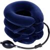 Ohuhu Neck Traction Neck Cervical Traction Collar Device for Neck Shoulder Back Head Pain Relief Inflatable Spine Alignment Pillow, Dark Blue