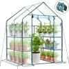 Ohuhu Plastic Greenhouse for Outdoors: Portable Walk in Plant Green House with Improved Transparent PVC Cover, 3 Tiers 12 Shelves Stands Small Greenhouses Backyard Green Houses for Outside Heavy Duty(Clear PVC Cover)