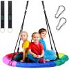 Ohuhu Saucer Tree Swing for Kids 40″, 660lb Weight Capacity, Outdoor Flying Swing with Hanging Straps, Carabiner, Steel Frame and Adjustable Ropes, Easy Install, Great for Playground Swing, Backyard