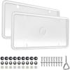 Ohuhu Silicone License Plate Frame 2-Pack with Mounting Accessories White, Rust-Proof, Rattle-Proof, Weather-Proof, Wont Block Letters/Stickers