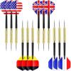 Ohuhu Steel Tip Darts, Professional Metal Darts with National Flag Flights (4 Styles) – Dart Metal Tip Set, 12 Pcs Metal Dart, Darts for Dartboard with 3 Free PVC Dart Rods