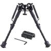 Ohuhu Tactical Rifle Bipod, Spring Return 6-9 Inches Adjustable Height with Picatinny Rail Mount Adapter for Sniper Hunting Shooting