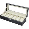 Ohuhu Watch Case Watch Box Watch Holder for Men 12 Slot PU Leather Watch Holder Real Glass Lid Jewelry Organizer Storage Soft Velvet Watch Display Case for Men Women Fathers Day Valentine’s Day Gifts(Beige)