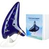 Ohuhu Zelda Ocarina with Song Book (Songs From the Legend of Zelda), 12 Hole Alto C Zelda Ocarinas Play by Link Triforce Gift for Zelda Fans with Display Stand Protective Bag(Blue)