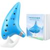 Ohuhu Zelda Ocarina with Song Book (Songs From the Legend of Zelda), 12 Hole Alto C Zelda Ocarinas Play by Link Triforce Gift for Zelda Fans with Display Stand Protective Bag(Light Blue)