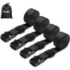 Tie Down Straps with Buckles: Ohuhu 4 Pack Cam Buckle Lashing Straps 367 lbs Load Cap with 1100 lbs Breaking Strength Limit, 1″x 8.2′ Tie-Down Strap with Carry Bag for Motorcycle Cargo Trucks Luggage(4-Pack)
