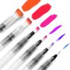 Water Color Brush Pen Set: Ohuhu Set of 6 Watercolor Paint Brushes for Water Soluble Colored Pencil Watercolor Water-Base Markers Powdered Pigment Watercolor Paints Ideal for Adults Teens Artists