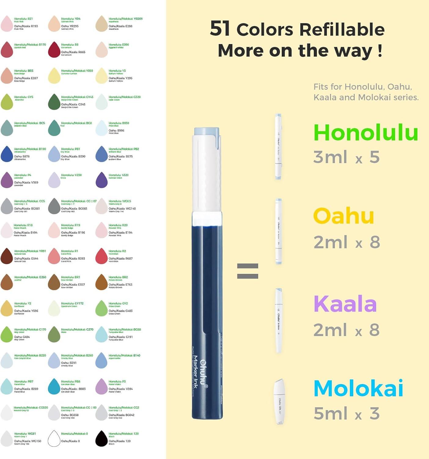 imageOhuhu Alcohol Markers 320 Colors  Chisel ampamp Fine Double Tipped Art Markers for Artists Adults Coloring Drawing Sketching Illustration  Alcoholbased Refillable Ink