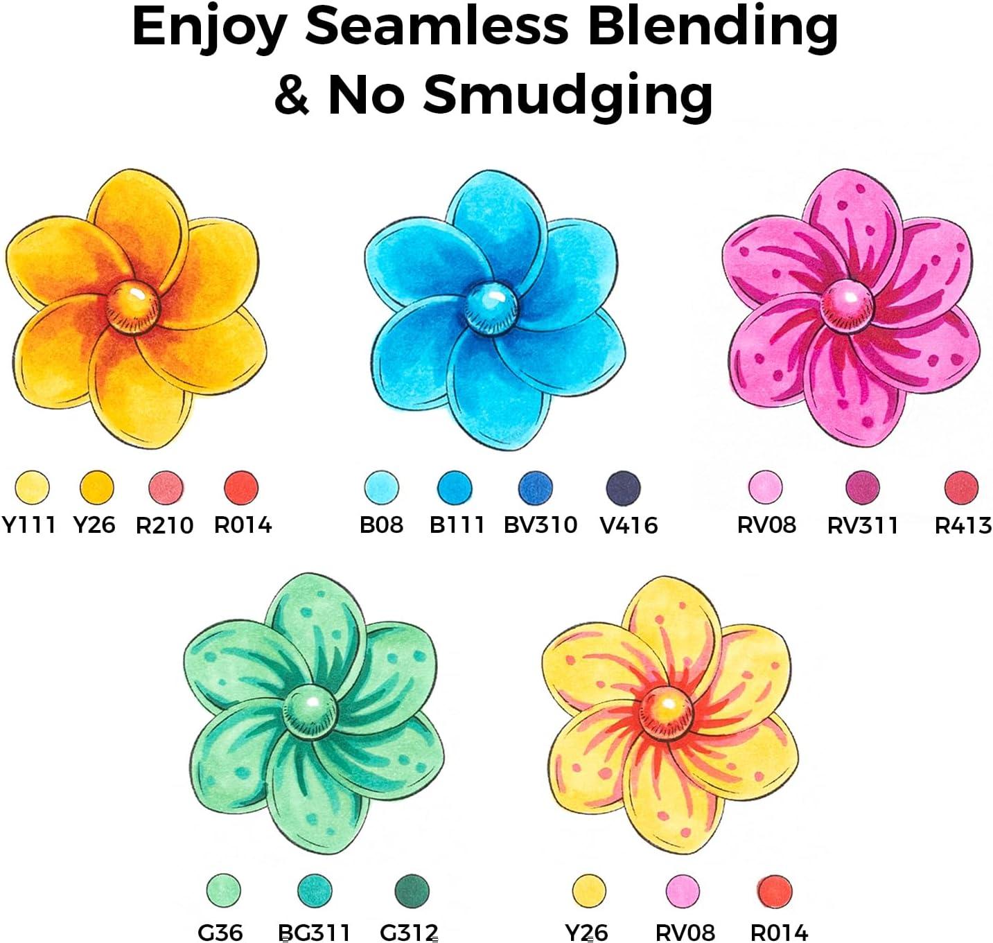 imageOhuhu Alcohol Markers Brush Tip 168Color Double Tipped Art Marker Set for Artist Adults Coloring Illustrations Honolulu B Brush ampamp Fine RefillableBrush  Fine