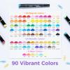 Ohuhu Acrylic Paint Pens 30 Colors: Dual Tips (Round & Fine) Acrylic Markers High Opacity Paint Markers Waterproof Lightfast for Rock Painting Easter Eggs Wood Glass Ceramic Canvas – Kakaako(90 Pens (60 Regular  24 Metallic & 6 Neon Colors))