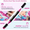 Ohuhu Acrylic Paint Pens 30 Colors: Dual Tips (Round & Fine) Acrylic Markers High Opacity Paint Markers Waterproof Lightfast for Rock Painting Easter Eggs Wood Glass Ceramic Canvas – Kakaako(60 Pens (45 Regular  9 Metallic & 6 Neon Colors))