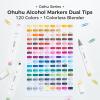 Ohuhu Alcohol Based Art Markers – Double Tipped Coloring Marker Set for Adults Coloring Students Beginners Sketching Illustration – 120 Colors – Chisel & Fine – Oahu of Ohuhu Markers – Refillable Ink