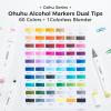 Ohuhu Alcohol Markers – Double Tipped Art Marker Set for Artist Adults’ Coloring Sketching Illustration – 60 Colors – Chisel & Fine Dual Tips – Refillable Ink – Oahu Series of Ohuhu Markers