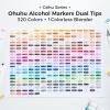 Ohuhu Alcohol Markers 320 Colors – Chisel & Fine Double Tipped Art Markers for Artists Adults Coloring Drawing Sketching Illustration – Alcohol-based Refillable Ink