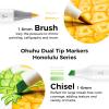 Ohuhu Alcohol Markers Brush Tip – 320-color Double Tipped Art Sketch Marker Set for Artists Adults Coloring Illustration -Brush & Chisel Dual Tips – Honolulu Series of Ohuhu Markers – Refillable Ink(Chisel & Brush)