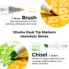 Ohuhu Alcohol Markers Brush Tip – Double Tipped Art Marker Set for Artist Adults Coloring Illustration- 72 Colors- Alcohol-based Refillable Ink – Fine & Brush Dual Tips – Honolulu B of Ohuhu Markers(Chisel & Brush)