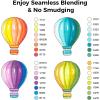 Ohuhu Alcohol Markers Brush Tip- 104-color Double Tipped Alcohol Based Art Marker Set for Artists Adults Coloring Illustration- Honolulu of Ohuhu Markers- Dual Tip Brush & Chisel- Refillable
