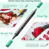 Ohuhu Markers – 48-colors with 36-sheet Coloring Book – Double Tipped for Adults – Art Marker Set with 100% Bleed-proof Pages – Fine & Brush Dual Tips