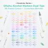 Ohuhu Pastel Markers Alcohol Based -96 Pastel Colors of Honolulu Sweetness + Blossoming – Double Tipped Art Alcohol Markers for Artist Adults’ Coloring Illustration – Brush & Chisel – Refillable Ink(Sweetness + Blossoming)