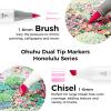 Ohuhu Pastel Markers Alcohol Based -96 Pastel Colors of Honolulu Sweetness + Blossoming – Double Tipped Art Alcohol Markers for Artist Adults’ Coloring Illustration – Brush & Chisel – Refillable Ink(Sweetness)