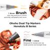 Ohuhu Skin Tone Alcohol Markers Brush Tip – 24 Portrait Color Markers for Artist Adults Coloring Illustration – Chisel & Brush – Honolulu – Refillable(Fine & Brush)