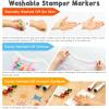 Ohuhu Stamper Washable Markers for Kids 12 Colors Water-based Dual Tips Stamp & Broad Line Tip Kids Markers Coloring Markers for Kids Preschool Classroom Supplies Age 3+ – Kainani
