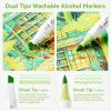 Ohuhu Washable Alcohol Markers Low-odor: Brush & Chisel Dual Tips Washable 36 Colors Low-odor Art Markers for Teens Adults Coloring Illustration Comics – Kauai Series of Ohuhu