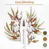 Professional Watercolor Brush Markers 72 Colors of Ohuhu, Water-based Real Nylon Brush Tip Marker Pens with 12-Sheet Watercolor Pad & A Blending Aqua Pen for Coloring Calligraphy Artist Christmas Gift