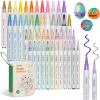 Ohuhu Acrylic Paint Markers, 48 Paint Pens Set of 24 Fine & 24 Round Tip in Same Assorted Colors – Reversible Chisel & Round – Good Coverage Acrylic Markers for Rock Painting Easter Egg Wood Plastic