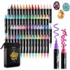 Ohuhu Acrylic Paint Pens 30 Colors: Dual Tips (Round & Fine) Acrylic Markers High Opacity Paint Markers Waterproof Lightfast for Rock Painting Easter Eggs Wood Glass Ceramic Canvas – Kakaako(60 Pens (45 Regular  9 Metallic & 6 Neon Colors))