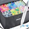 Ohuhu Alcohol Based Brush Markers: Double Tipped Art Marker Set for Artists Adults Coloring Drawing Sketching Illustration – Brush Fine Dual Tip – 216 Colors – 1 Blender – 1 Marker Case – Honolulu