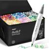 Ohuhu Alcohol Based Brush Markers -Double Tipped Art Marker Set for Artists Adults Coloring Sketch Illustration – Brush & Fine Dual Tips – 216 Colors – Honolulu B of Ohuhu Markers – Refillable Ink