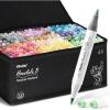 Ohuhu Alcohol Markers Brush Tip – 320-color Double Tipped Art Sketch Marker Set for Artists Adults Coloring Illustration -Brush & Chisel Dual Tips – Honolulu Series of Ohuhu Markers – Refillable Ink(Fine & Brush)