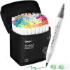Ohuhu Alcohol Markers Brush Tip – Double Tipped Art Marker Set for Artist Adults Coloring Illustration- 72 Colors- Alcohol-based Refillable Ink – Fine & Brush Dual Tips – Honolulu B of Ohuhu Markers(Fine & Brush)